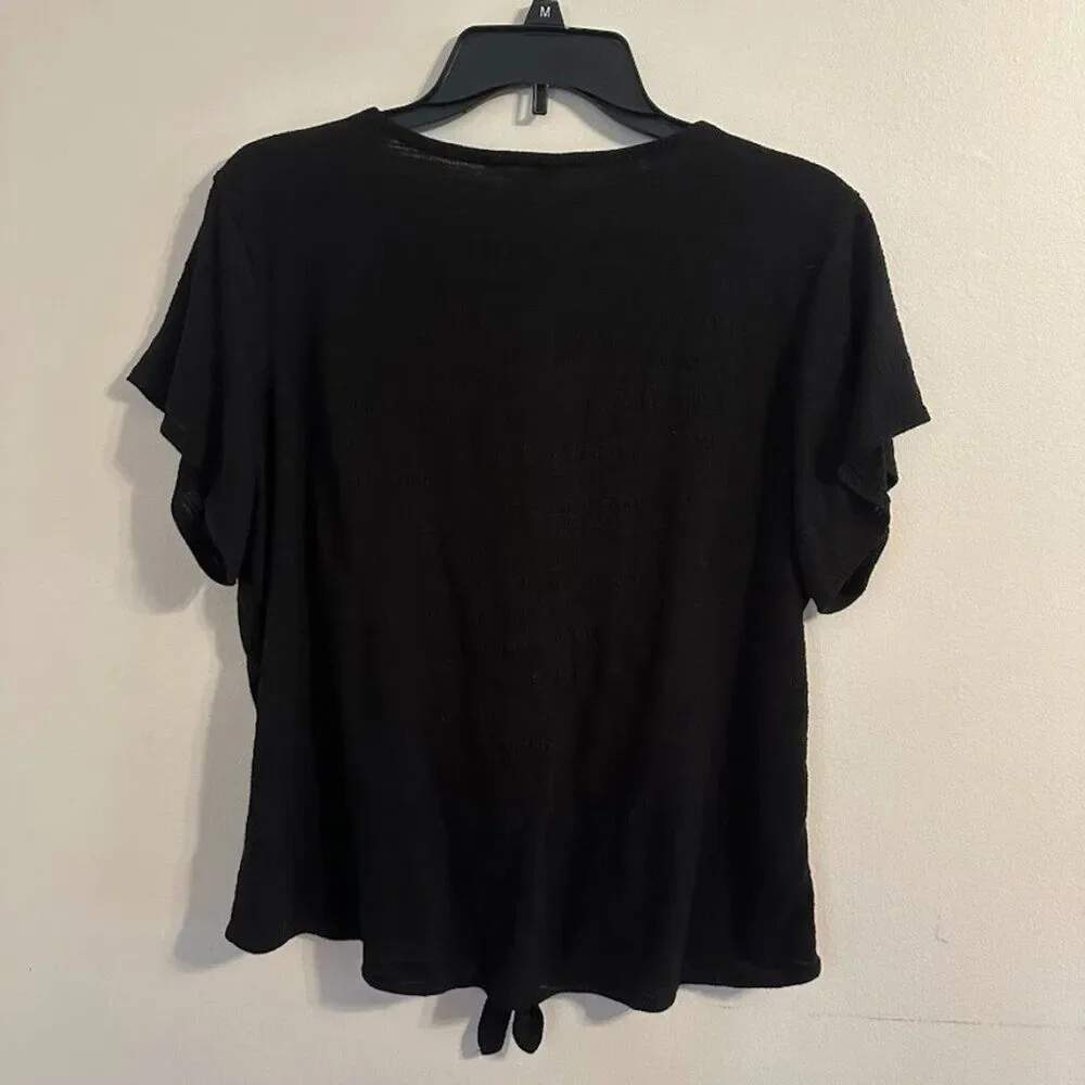 Weatherproof Vintage Button-Down Top Black Women's Large - Picture 3 of 5